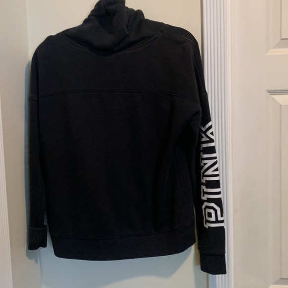 Victoria's Secret PINK cowl neck sweatshirt black/white S PINK VS sweatshirt - Picture 5 of 5